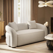 Cream Boucle Modern Curved 3 Seater Sofa - Zuri ZRI012