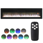 Electric Heater LED Fireplace Media Wall Fire Insert/ Wall Mount/ Stand 70-inch