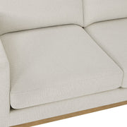Henredon Murphy Cream Fabric Corner Sofa Reversible Chaise Lounge Coil Cushion