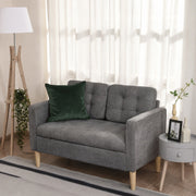 Compact 2 Seater Sofa with Hidden Storage and Rubberwood Legs Grey