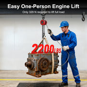 2 Ton 2000Kg Chain Block & Tackle Engine Lifting Hoist Pulley 3M Cable