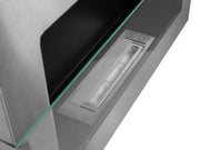 Bio Ethanol Fireplace 650x400 - Wall-Mounted - With glass - Silver - Set