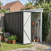 4 x 9ft Lean to Garden Metal Shed Ventilated Tool Storage House Waterproof Sheds