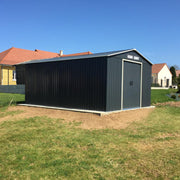 12X10FT Metal Steel Garden Shed Apex Roof W/ Barn Tool Storage House Ventilation