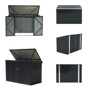 Lockable Metal Garden Patio Bin Store Bicycle Bike Tools Sheds Storage Container