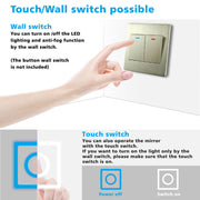 Illuminated Bathroom Mirror With LED light Bluetooth Shaver Socket Demister