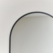 Black Oval Framed Wall Mirror 140cm x 40cm tall slim thin framed minimalist