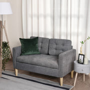 Compact 2 Seater Sofa with Hidden Storage and Rubberwood Legs Grey