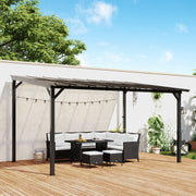 Pergola Kit Gazebo with UPF 50+ and Waterproof Polycarbonate Roof