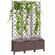 Raised Garden Bed with Trellis, Self Watering Outdoor Planter Box with Wheels