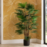 Artificial Fan Palm Tree 120cm Green Realistic Faux Indoor Home Office Decor