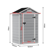 Plastic Garden Storage Shed Outdoor Storage House Tools Shed with Window & Floor