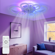 Smart Ceiling Fan with Lights Reversible Dimmable LED Ceiling Light Fan & Remote