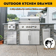 47x47x62cm Kitchen Patio Mount 3-Drawer Stainless Steel Storage Cabinet BBQ