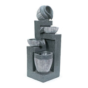 Water Fountain Feature Solar Powered Garden Ornament LED Outdoor Statue Lights