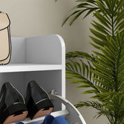Narrow Shoe Storage Cabinet with 4 Flip Drawers for 16 Pairs of Shoes