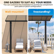 Metal Freestanding Hardtop Gazebo Aluminium Outdoor Pergola Waterproof for Patio