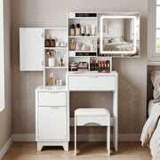 Dressing Table With Drawers Mirror Stool Set Makeup Desk Vanity Table Bedroom
