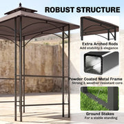 2.5x1.5M BBQ Tent Canopy Patio Awning Gazebo Party Sun Shelter 4Side Shelves
