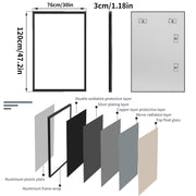 120 x 76cm Extra Large Wall Mirror Full Length Mirror Black for Bedroom Bathroom