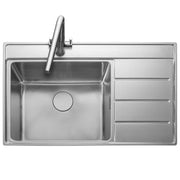 Rangemaster Boston Inset Single Bowl Stainless Steel Kitchen Sink 860 x 520mm, R