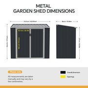Garden Storage Shed Bike Metal Pent Tool House Galvanized Steel Storage Chest