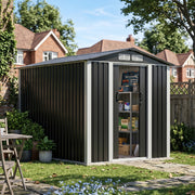 Metal Garden Shed 6 x 8ft Outdoor Storage House Waterproof Sheds Lockable Doors