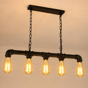 5 Light Kitchen Island Pendant Linear Farmhouse Modern Pipe Lamp Lighting