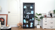 7-Tiers Tall Display Cabinet with Glass Doors & 3-Colour LED Lights for Figures
