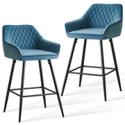 1/2/4X Breakfast Bar Stools Velvet Padded Bar Chairs Seat Kitchen Pub Stool UK