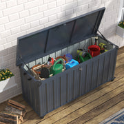 Outdoor Storage Box with Wheels Garden Patio Metal Chest Lid Container Multibox