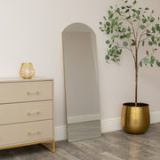 Large Full Length Frameless Arched Mirror - 47cm x 142cm