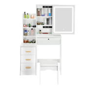 Dressing Table With Drawers Mirror Stool Set Makeup Desk Vanity Table Fytvldrlkj