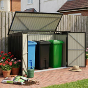 Metal Triple Wheelie Bin Storage Shed Rubbish Dustbin Cover Garden 3 Sheds House