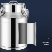 Stainless Steel Milk Churn Can Container Ghee Pot with handle&lid Large Capacity