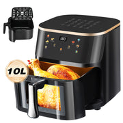 OYAJIA Air Fryer 10L with Easy-View Window, Touch Controls, Nonstick, 6 Function