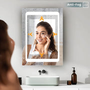 LED Bathroom Mirror Cabinet with Shaver Socket Demister Sensor Lights 70x50cm