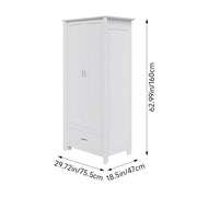 Modern Large Wooden 2 Door Wardrobe with 1 Drawers Bedroom Storage Furniture