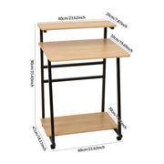 Computer Desk w/ Bottom Shelf,Rolling Study Desk PC Laptop Table for Home Office