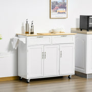 Kitchen Trolley Storage Cabinet Island Cart Dining Room Furniture 2Drawers 3DOOR