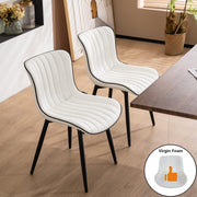 Set of 2 Faux Leather Dining Chairs High Back Padded Metal Leg Kitchen Chairs UK