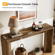 55 Inch Farmhouse Console Table, Narrow Wooden Entryway Sofa Table for Hallway