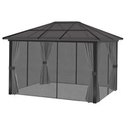 3.6 x 4m Aluminium Hardtop Gazebo Canopy with Polycarbonate Roof & Sidewalls