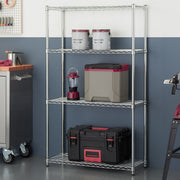 Trinity EcoStorage 4-Tier Chrome Metal Shelving Unit Steel 137cm Storage Rack