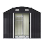 7.5X4FT Metal Garden Shed Curve Roof With FREE Foundation Base Storage House New