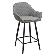 Set of 2 Bar Stools PU Leather Seat Bar Chair for Home Breakfast Kitchen Counter