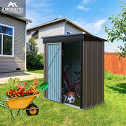 5 X 3FT Metal Garden Shed Outdoor Storage Shed House Box Pent Roof Lockable