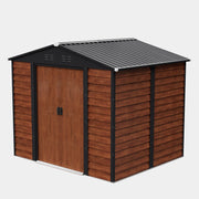 8 x 6FT Garden Shed Double Doors Metal Apex Roof Outdoor Storage House 4 Vents