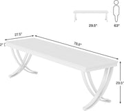 78.7'' Extra Long 2 Person Desk, Modern Office Computer Desk Study Writing Table