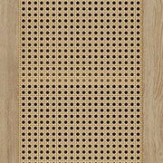 Rattan Effect Wide Sideboard for Living Room, With 6 Storage Shelves, Vonhaus